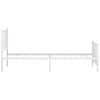 vidaXL Metal Bed Frame without Mattress with Footboard White 100x200cm