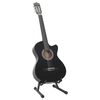 vidaXL 12 Piece Western Classical Guitar Set with 6 Strings Black 38"