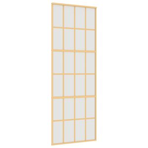 vidaXL Sliding Door Gold 76x205 cm Frosted ESG Glass and Aluminium