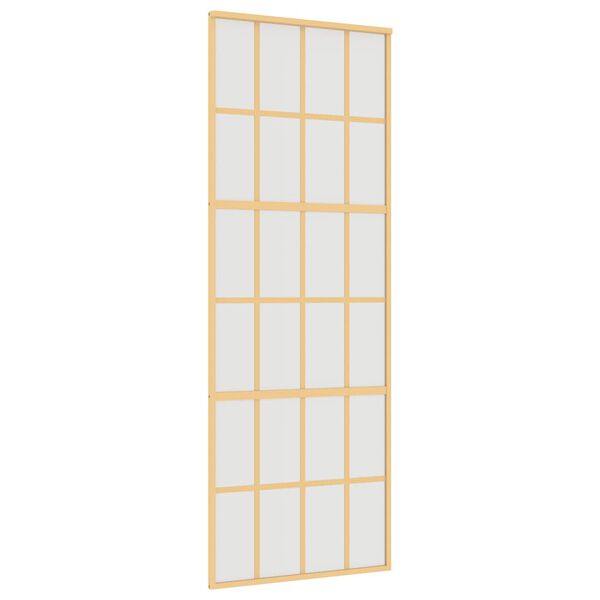 vidaXL Sliding Door Gold 76x205 cm Frosted ESG Glass and Aluminium