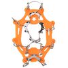 vidaXL Ice Cleats for Shoes with 10 Spikes Orange S Stainless Steel