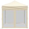vidaXL Folding Party Tent with Sidewalls Cream 2x2 m