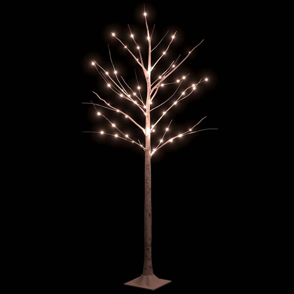 vidaXL LED White Birch Tree Warm White 72 LEDs 150 cm