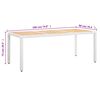 Garden Table White 190x90x75 cm Poly Rattan and Solid Acacia Wood