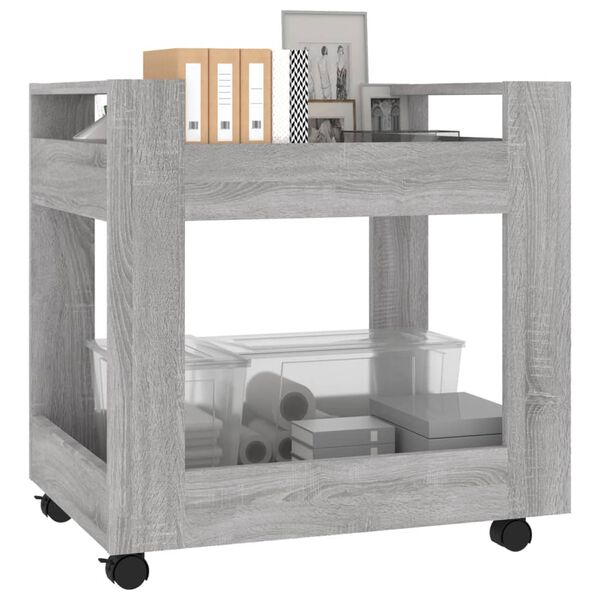 vidaXL Desk Trolley Grey Sonoma 60x45x60 cm Engineered Wood