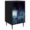 vidaXL Bedside Cabinet RAALTE Black Oak 36 x 33 x 61 cm
