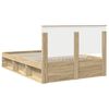 vidaXL Bed Frame with Headboard Sonoma 140 x 200 cm Solid Pine Wood