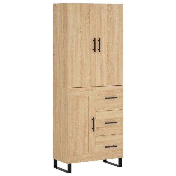 vidaXL Highboard Sonoma Oak 69.5x34x180 cm Engineered Wood