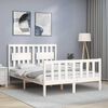vidaXL Bed Frame without Mattress White Small Double Solid Wood Pine