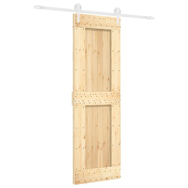 vidaXL Sliding Door with Hardware Set 70x210 cm Solid Wood Pine