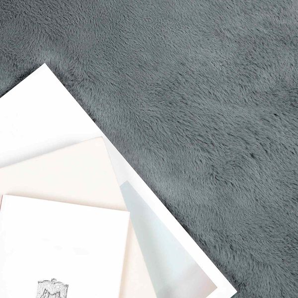 vidaXL Faux Rabbit Fur Rug Olite Anthracite &Oslash; 100 cm Polyester