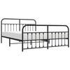 vidaXL Metal Bed Frame without Mattress with Footboard Black 183x213cm