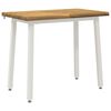 vidaXL 110 x 55 x 75 cm Solid Acacia Wood White Rectangular