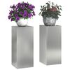 vidaXL Plant Stand 2 pcs Silver 24 x 24 x 55 cm Galvanised steel