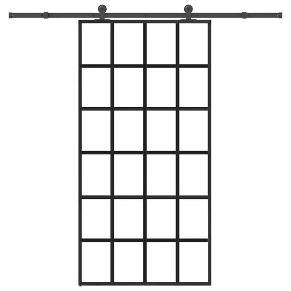 vidaXL Sliding Door with Hardware Set 102x205 cm ESG Glass&Aluminium