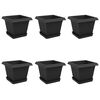 vidaXL Plant Pots 6 pcs Black 20 x 20 x 16 cm Plastic