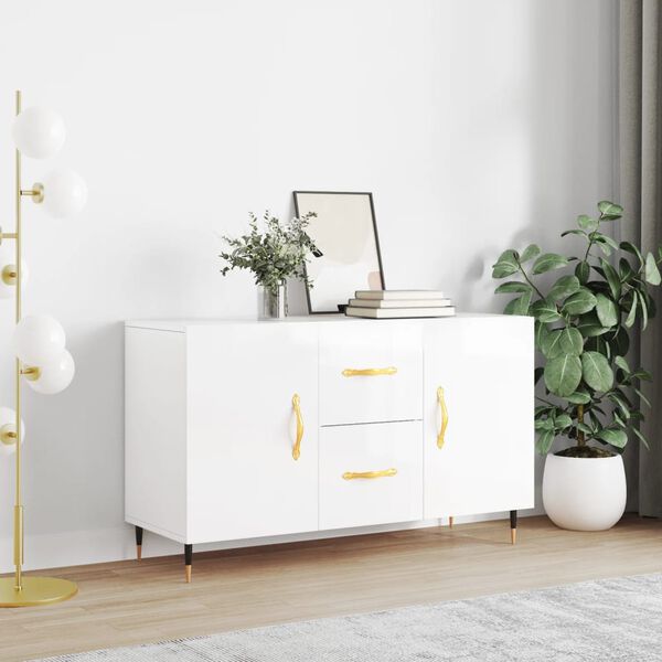 vidaXL Sideboard High Gloss White 100x36x60 cm Engineered Wood