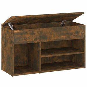 vidaXL Shoe Bench Smoked Oak 80x30x45 cm Engineered Wood