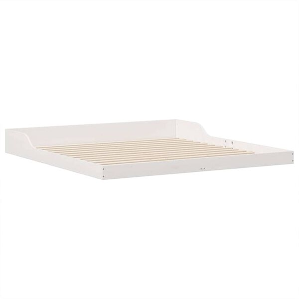 vidaXL Bed Frame White 200 x 210 cm Solid Pine Wood