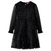 vidaXL Kids'Dress with Long Sleeves Black 116