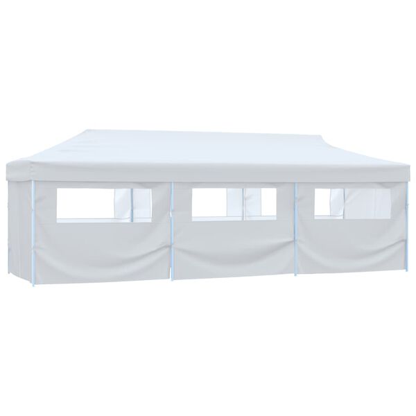 vidaXL Folding Pop-up Party Tent with 8 Sidewalls 3x9 m White