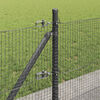 vidaXL Fence Post Grey 25 x 0.4 m (16 x 16 mm mesh) Steel and PVC