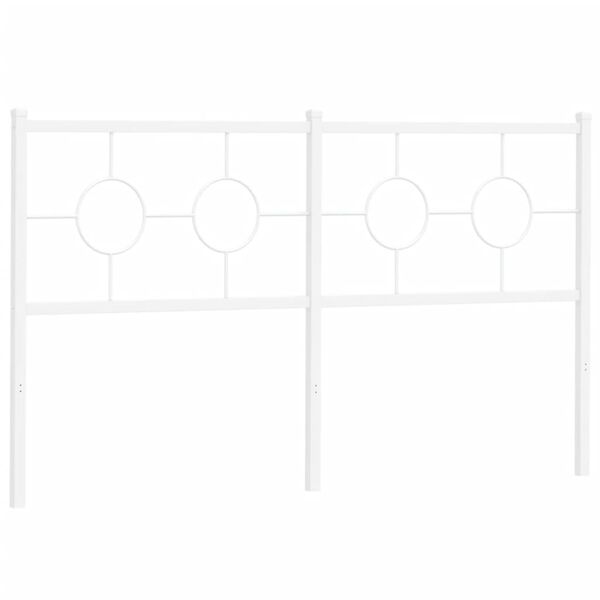 vidaXL Metal Replace Headboard White 160 cm