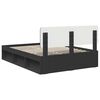 vidaXL Bed Frame with Headboard Black 150 x 200 cm Solid Pine Wood