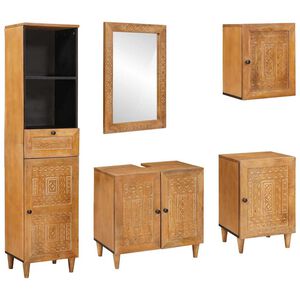 vidaXL Bathroom Furniture Set 5 pcs Brown Engineered Wood