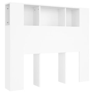 vidaXL Headboard Cabinet | White | Engineered wood | Width 120 cm