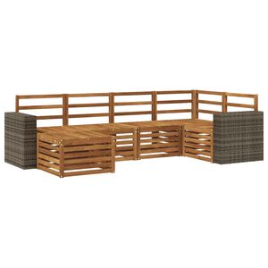 vidaXL Outdoor Sofa Set 6 pcs Natural Polyester
