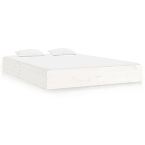 vidaXL Bed Frame without Mattress White Solid Wood 200x200 cm