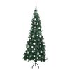 vidaXL Corner Artificial Christmas Tree Green 180 cm PVC and Metal