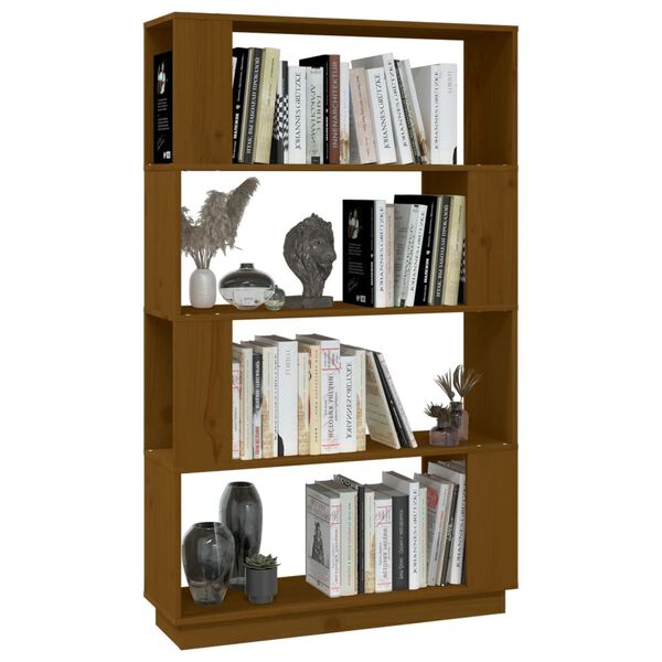 vidaXL Book Cabinet/Room Divider Honey Brown 80x25x132 cm Solid Wood