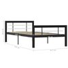 vidaXL Bed Frame without Mattress Black and White Metal 100x200 cm