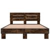vidaXL Bed Frame without Mattress Smoked Oak 140x200 cm