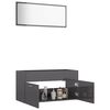 vidaXL 2 Piece Bathroom Furniture Set High Gloss Grey Engineered Wood