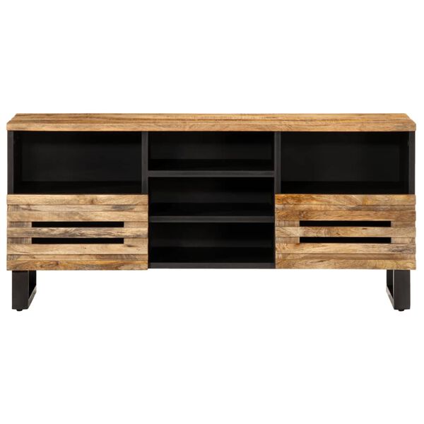 vidaXL TV Cabinet 100x34x46 cm Solid Wood Rough Mango