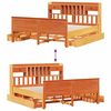 vidaXL Bookcase Bed without Mattress Wax Brown 150x200 cm King Solid Wood Pine