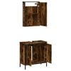 vidaXL 2 Piece Bathroom Furniture Set Smoked Oak Engineered Wood