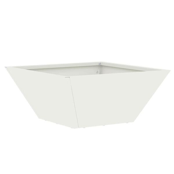 vidaXL Garden Planter White 35 x 35 x 15 cm Cold-rolled Steel