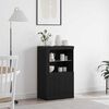 vidaXL LED Sideboard Black Oak 60.5 x 37 x 100 cm Engineered Wood