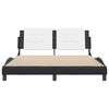 vidaXL Bed Frame without Mattress "Zadar" Black and White 160x200 cm Faux Leather
