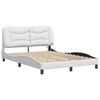 vidaXL Bed Frame with LED without Mattress "Hvar" White 120x200 cm