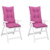 vidaXL Garden Highback Chair Cushions 2 pcs Pink 120x50x7 cm Fabric