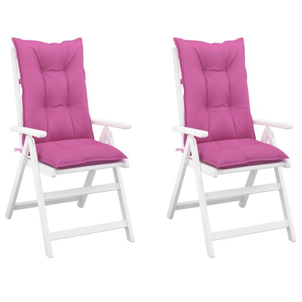 vidaXL Garden Highback Chair Cushions 2 pcs Pink 120x50x7 cm Fabric