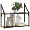 vidaXL Wall Shelf with Shelf Old wood 60 x 21 x 51 cm Engineered Wood