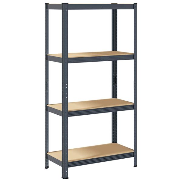 vidaXL 4-Layer Storage Shelf Anthracite Steel&Engineered Wood