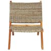 vidaXL Relaxing Chair Natural Kubu Rattan and Solid Mahogany Wood