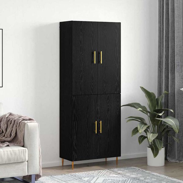 vidaXL Highboard Black oak 69.5 x 34 x 180 cm Engineered Wood